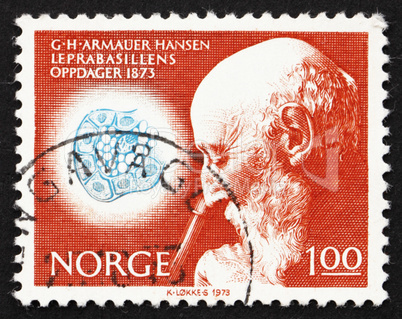 Postage stamp Norway 1973 Dr. Armauer G. Hansen