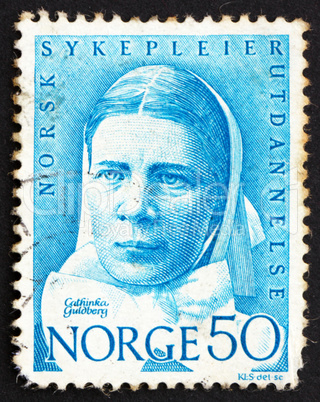 Postage stamp Norway 1968 Cathinka Guldberg, nurse