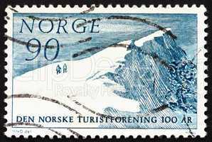 Postage stamp Norway 1967 Glitretind Mountain Peak