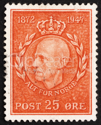 Postage stamp Norway 1947 King Haakon VII