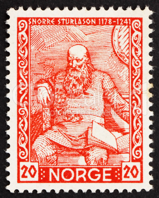 Postage stamp Norway 1941 Snorri Sturluson, Icelandic Historian
