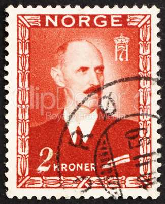 Postage stamp Norway 1946 King Haakon VII