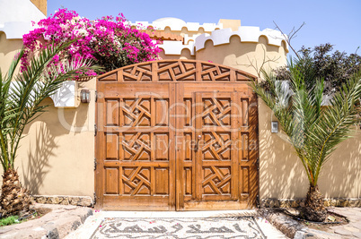 wooden carved gate