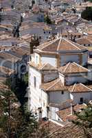 Aerial view of roofs  in Village in south of Spain