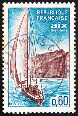 Postage stamp France 1965 Sailboat, Aix-les-Bains
