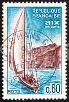 Postage stamp France 1965 Sailboat, Aix-les-Bains