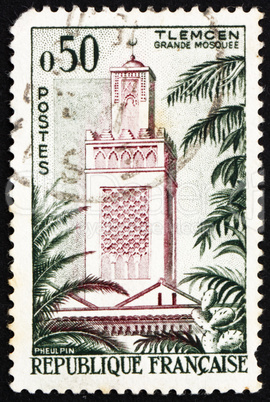 Postage stamp France 1960 Mosque, Tlemcen, Algeria