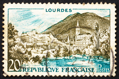 Postage stamp France 1954 Lourdes, France