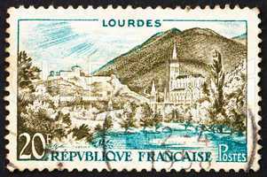 Postage stamp France 1954 Lourdes, France