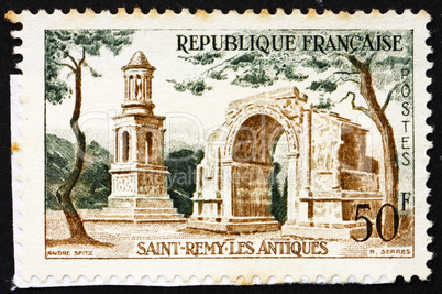 Postage stamp France 1957 Roman Ruins, Saint-Remy