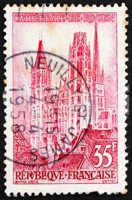 Postage stamp France 1957 Rouen Cathedral, France