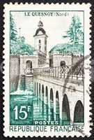 Postage stamp France 1957 Le Quesnoy Bridge