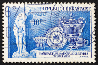 Postage stamp France 1957 Porcelain from Sevres