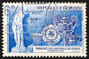 Postage stamp France 1957 Porcelain from Sevres
