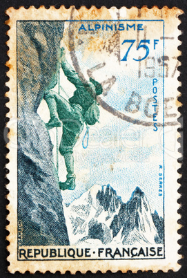 Postage stamp France 1956 Mountain Climbing