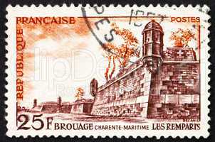 Postage stamp France 1955 Fortifications, Brouage