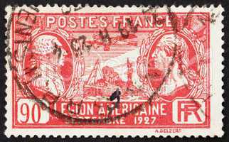 Postage stamp France 1927 Lafayette and Washington