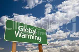 Global Warming Green Road Sign