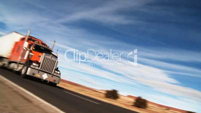 Interstate Highway Semi Truck