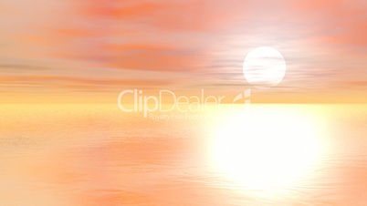 Sunset over the ocean - 3d render