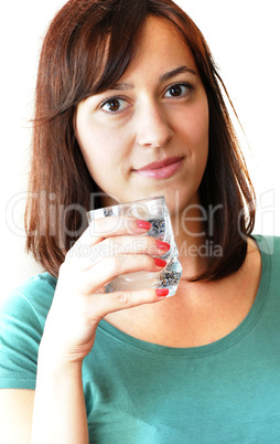 Young woman drinking water