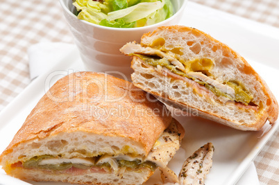 Italian ciabatta panini sandwich chicken