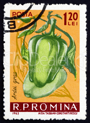 Postage stamp Romania 1963 Mild Peppers, Capiscum