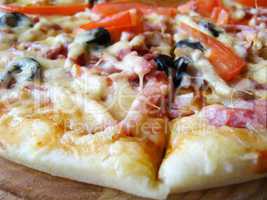 The tasty appetizing pizza
