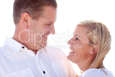 Attractive Caucasian Couple Having Fun Outside