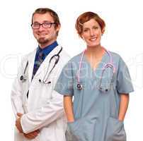 Group of Doctors or Nurses on a White Background