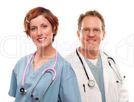 Group of Doctors or Nurses on a White Background