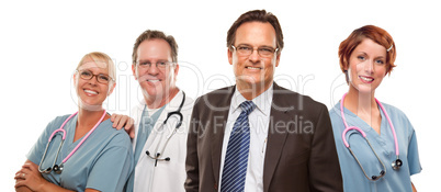 Smiling Businessman with Doctors and Nurses