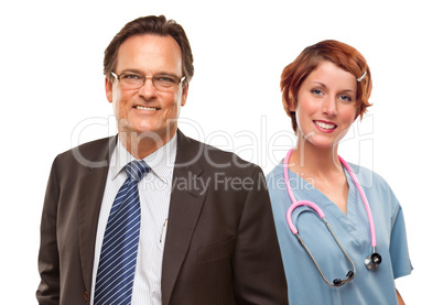 Smiling Businessman with Female and Doctor and Nurse