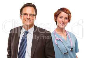 Smiling Businessman with Female and Doctor and Nurse