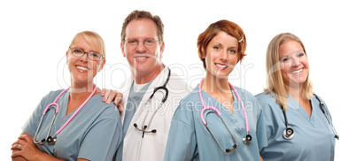 Group of Doctors or Nurses on a White Background