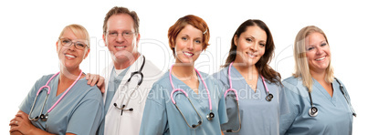 Group of Smiling Male and Female Doctors or Nurses