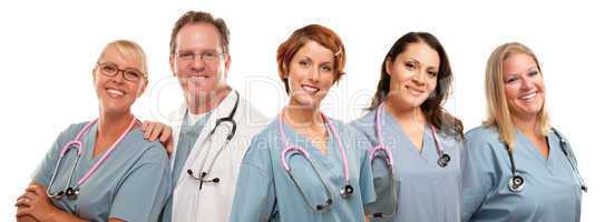 Group of Smiling Male and Female Doctors or Nurses
