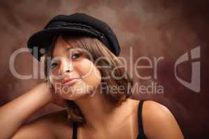 Pretty Hispanic Girl Studio Portrait