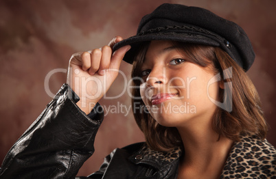 Pretty Hispanic Girl Studio Portrait