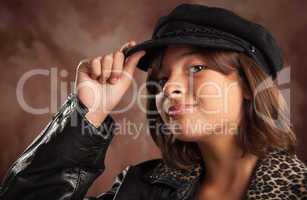 Pretty Hispanic Girl Studio Portrait