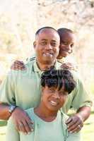 Beautiful African American Family Portrait Outside