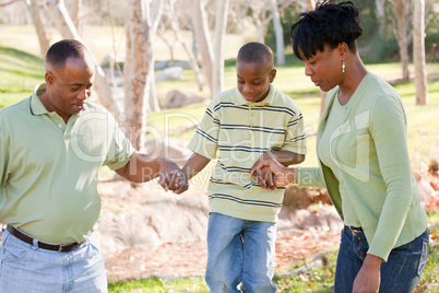 Beautiful African American Family Playing Outside