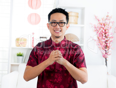 Chinese man in traditional Chinese Tang suit