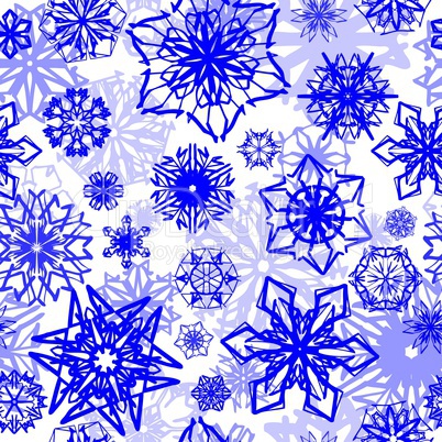 Blue Christmas snowflake background