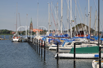 Bootshafen bei Haitabu mit Blick nach Schleswig