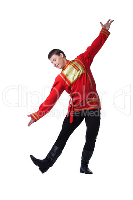 Dancer in russian costume isolated