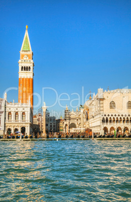 San Marco square in Venice, Italy as seen from the lagoon