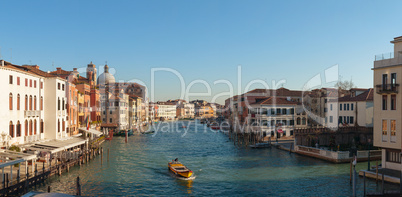 Panoramic view to Grande Canal in Venice, Italy