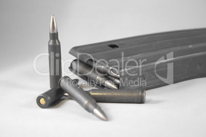 Assault Rifle gun clip with .223 ammo bullets