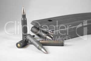 Assault Rifle gun clip with .223 ammo bullets
